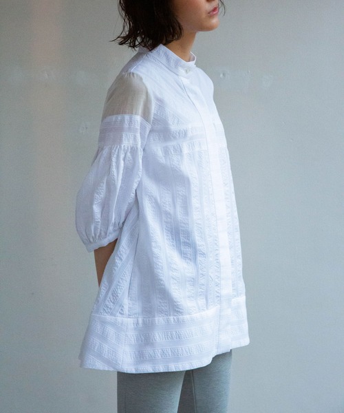 「AVIE」 7分袖ブラウス 38 オフホワイト レディース_画像8