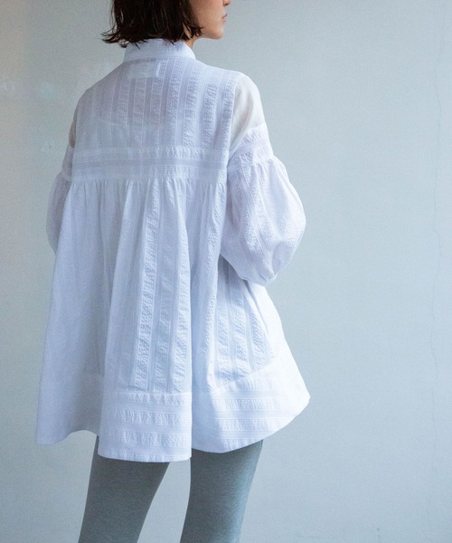 「AVIE」 7分袖ブラウス 38 オフホワイト レディース_画像9