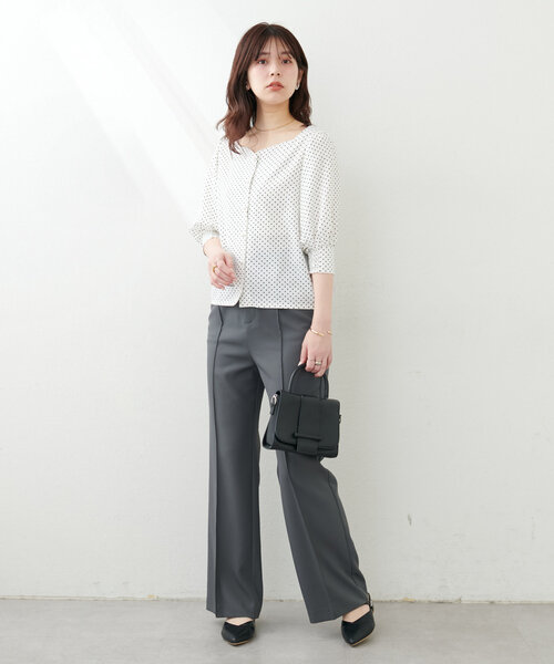 「natural couture」 7分袖ブラウス FREE ネイビー レディース_画像2