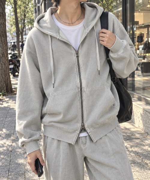 DIESEL パーカー ケミカルウォッシュ ロゴ CIYOT パーカー 「CIYOT」ヴィンテージ加工ケミカルウォッシュ ダブル