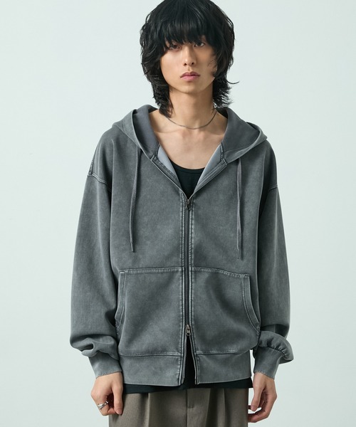 COCOLO グレー ジップアップパーカー 中古品】COCOLO ジップアップパーカー トップス ブランド 古着 裏起毛