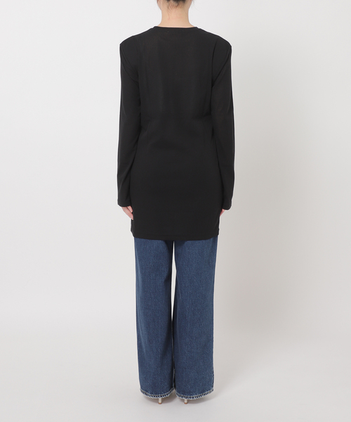 plage SQUARE SHOULDER Tシャツ （ブラック） プラージュ Plage 《追加予約》SQUARE SHOULDER Tシャツ （ブラック