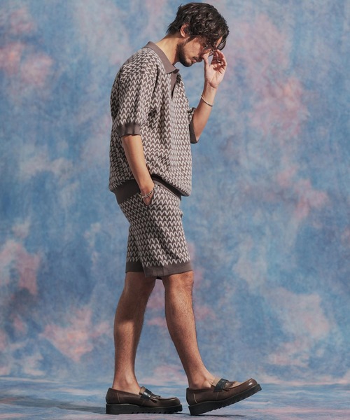 「Jih Nunc」 半袖ニット M ブラウン メンズ_画像7