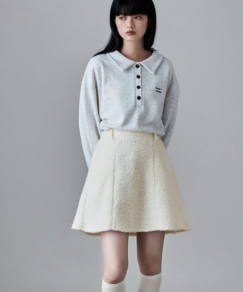 etoll.（エトル） スカート ループツイードミニフレアスカート
