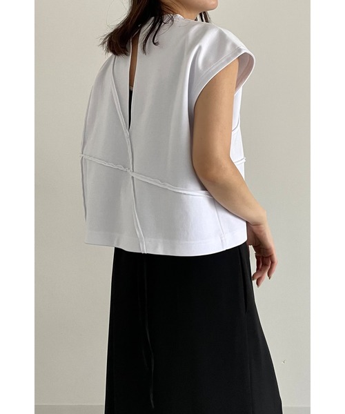 「LA PEAU DE GEM」 ノースリーブトップス FREE ブラック レディース_画像2