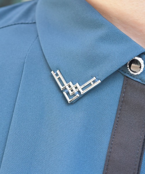 axes femme（アクシーズ ファム） ブラウス シャツ 金具付バイカラー