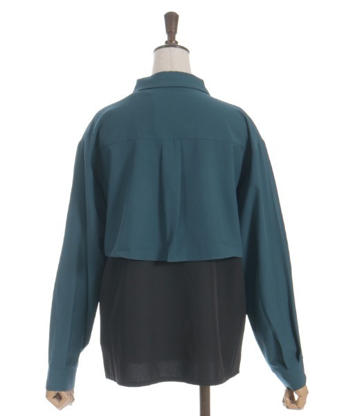 axes femme（アクシーズ ファム） ブラウス シャツ 金具付バイカラー