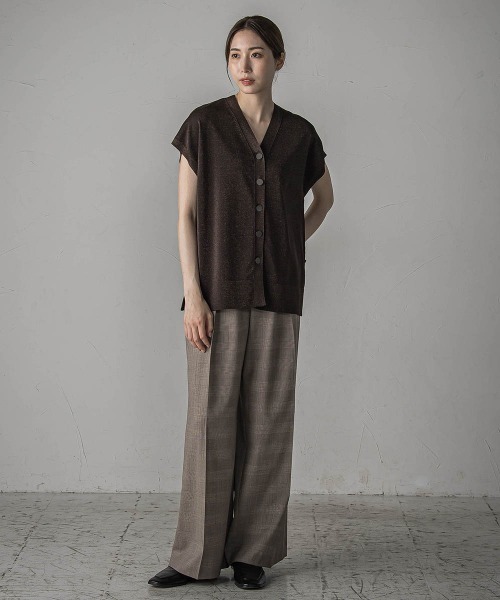 la.f（ラ・エフ） ベスト ジレ ”一枚でもレイヤードにも”ラメ