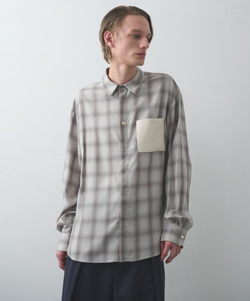 CULLNI（クルニ） シャツ 「CULLNI」別注 Leather Pocket Check L/S