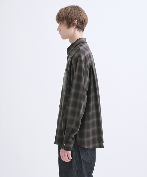 CULLNI（クルニ） シャツ 「CULLNI」別注 Leather Pocket Check L/S