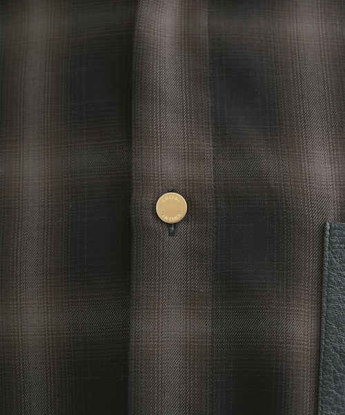 シャツ 「CULLNI」別注 Leather Pocket Check L/S Shirts メンズ