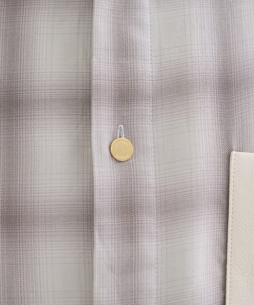 シャツ 「CULLNI」別注 Leather Pocket Check L/S Shirts メンズ