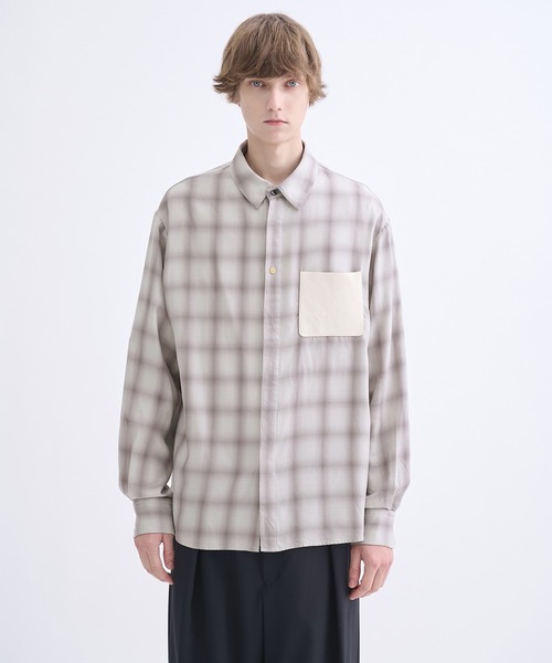 CULLNI（クルニ） シャツ 「CULLNI」別注 Leather Pocket Check L/S