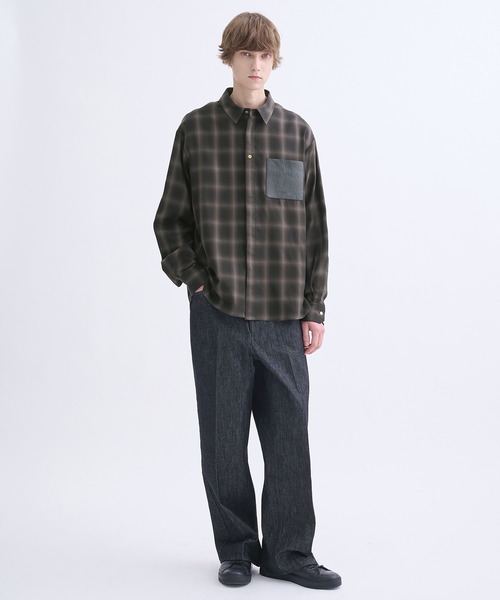 CULLNI（クルニ） シャツ 「CULLNI」別注 Leather Pocket Check L/S