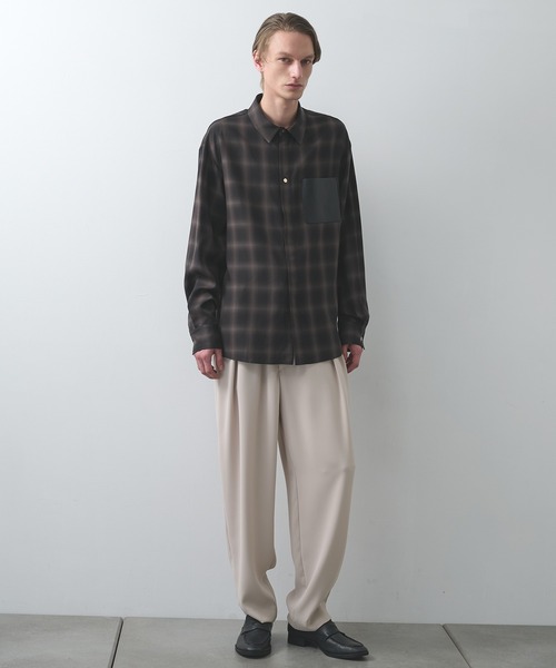 CULLNI（クルニ） シャツ 「CULLNI」別注 Leather Pocket Check L/S