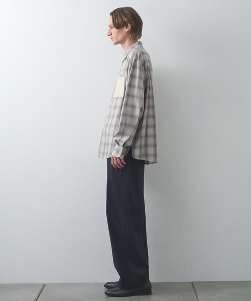 CULLNI（クルニ） シャツ 「CULLNI」別注 Leather Pocket Check L/S