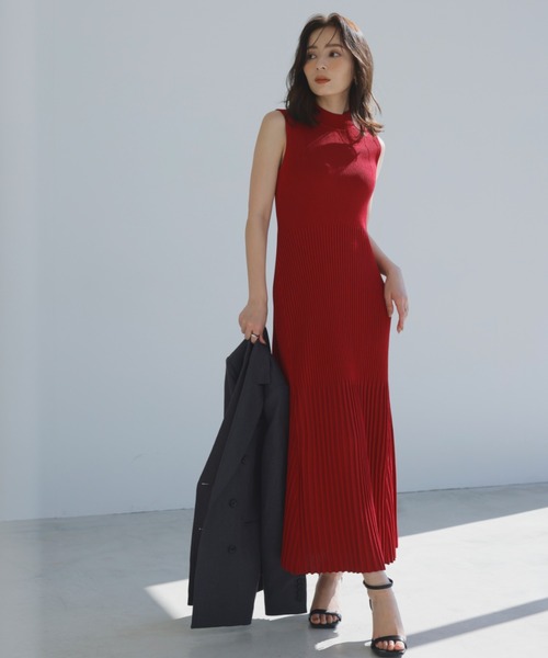 「anuans」 ニットワンピース MEDIUM ベージュ レディース_画像5