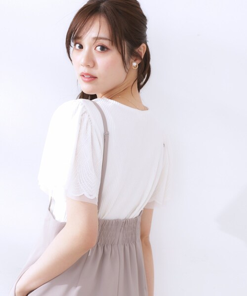 「couture brooch」 半袖カットソー 36 オフホワイト レディース_画像7