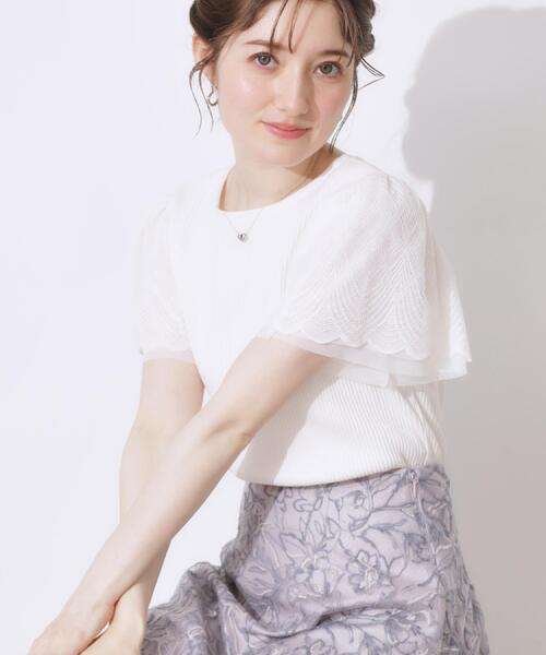 「couture brooch」 半袖カットソー 36 オフホワイト レディース_画像8