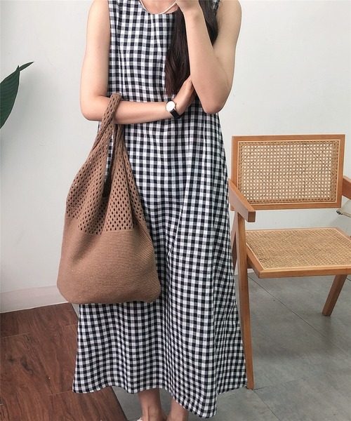 「MAISON DE THERESE」 ノースリーブワンピース X-LARGE ブラック レディース_画像9