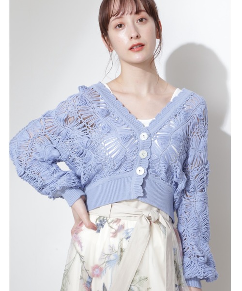 「JILL STUART」 ニットカーディガン FREE ベージュ レディース_画像2