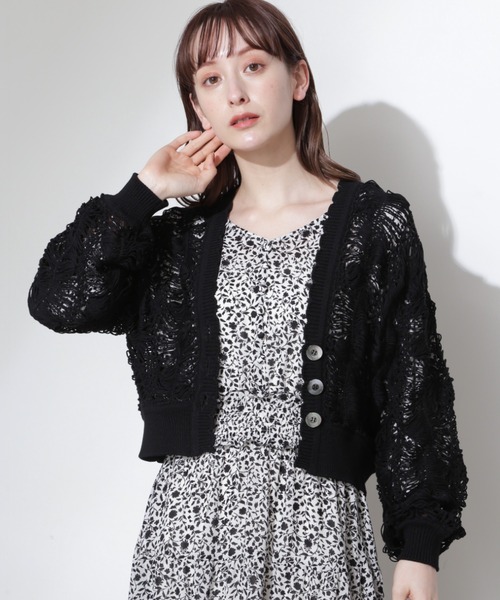 「JILL STUART」 ニットカーディガン FREE ベージュ レディース_画像3