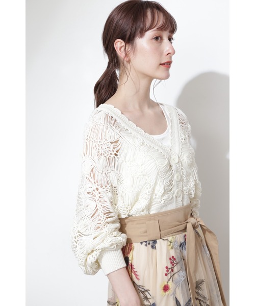 「JILL STUART」 ニットカーディガン FREE ベージュ レディース_画像10