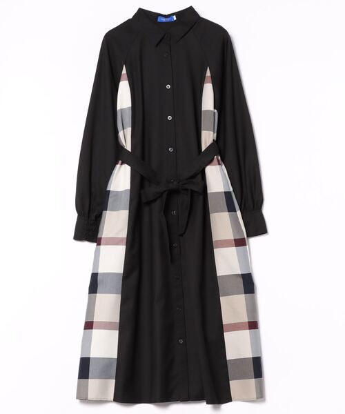 BLUELABEL CRESTBRIDGE 長袖膝丈ワンピース　36サイズ BLUE LABEL CRESTBRIDGE（ブルーレーベルクレストブリッジ） シャツ