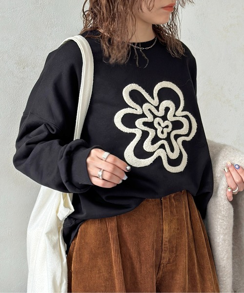 「CPCM」 スウェットカットソー MEDIUM ネイビー レディース_画像6