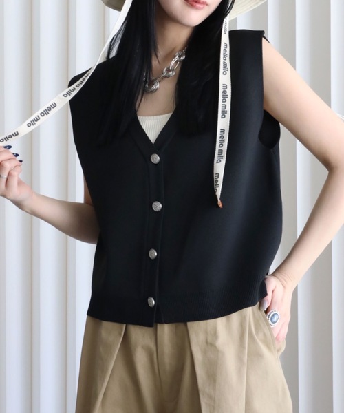 YENNA ベスト ジレ 「 2026 SS 新作 」ストラクチャードスリーブニット