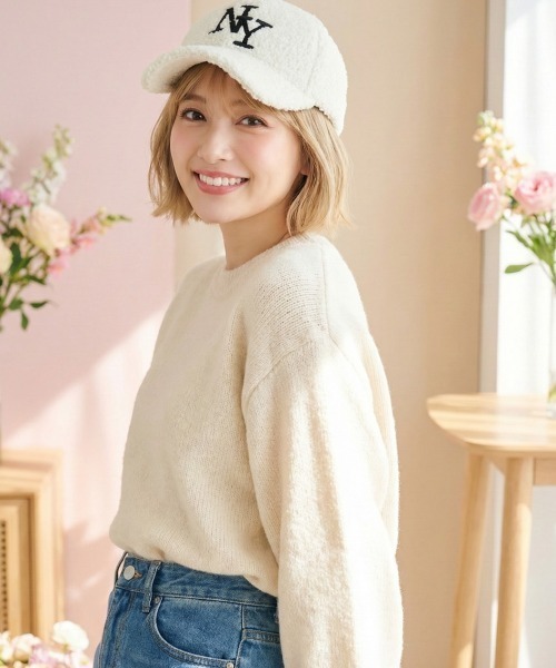 VIBGYOR キャップ 帽子 「IZU」 NYロゴボアフリースキャップ