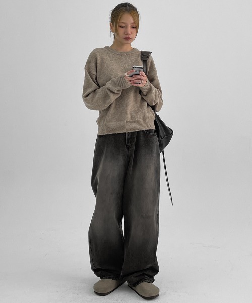「BLACKUP」 長袖ニット ONESIZE ベージュ レディース_画像9