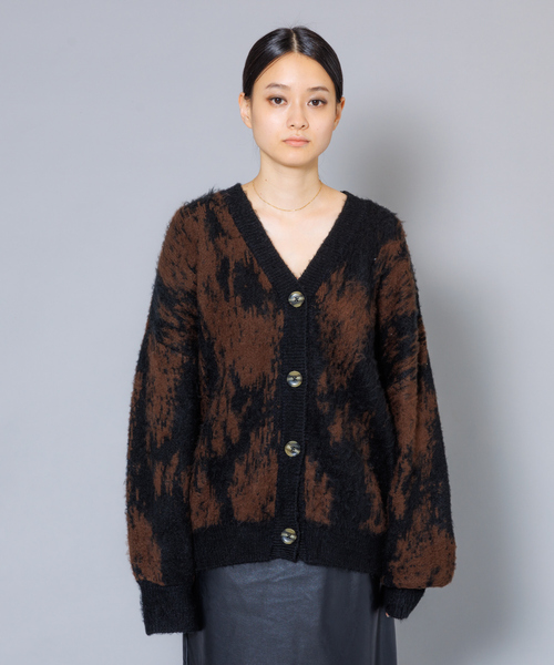 「NOMINE」 ニットカーディガン フリー パープル レディース_画像3