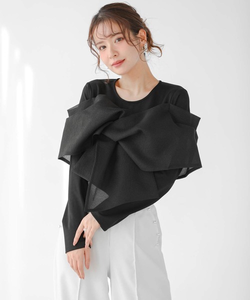 Fit more（フィットモア） オーガンジードッキングカットソー 