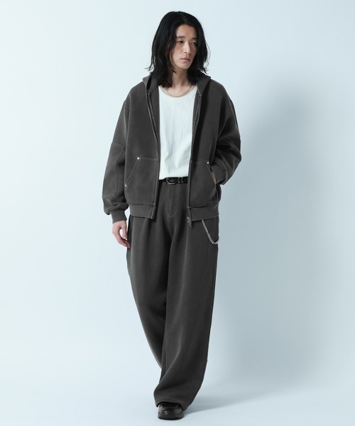 RAGEBLUE（レイジブルー） パーカー PIGMENT DYE CARDBOARD FABRIC ZIP