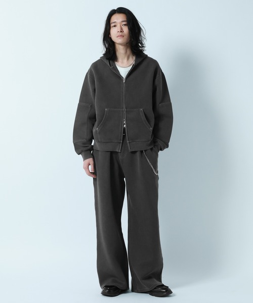RAGEBLUE（レイジブルー） パーカー PIGMENT DYE CARDBOARD FABRIC ZIP
