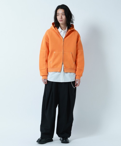 RAGEBLUE（レイジブルー） パーカー PIGMENT DYE CARDBOARD FABRIC ZIP