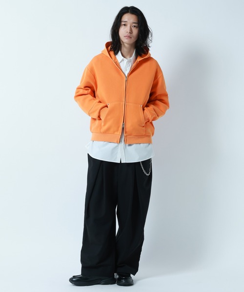 RAGEBLUE（レイジブルー） パーカー PIGMENT DYE CARDBOARD FABRIC ZIP