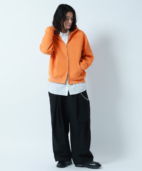 RAGEBLUE（レイジブルー） パーカー PIGMENT DYE CARDBOARD FABRIC ZIP