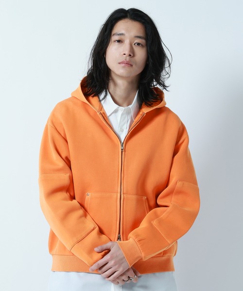 RAGEBLUE（レイジブルー） パーカー PIGMENT DYE CARDBOARD FABRIC ZIP