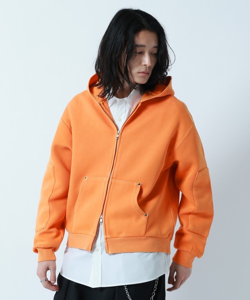 RAGEBLUE（レイジブルー） パーカー PIGMENT DYE CARDBOARD FABRIC ZIP