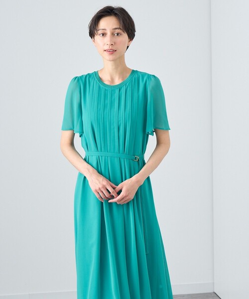 ANAYI（アナイ） 半袖ワンピース 36 ターコイズブルー レディース