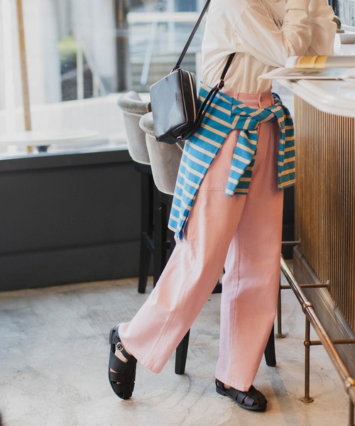 「BONLECILL」 チノパンツ L ベージュ レディース_画像2