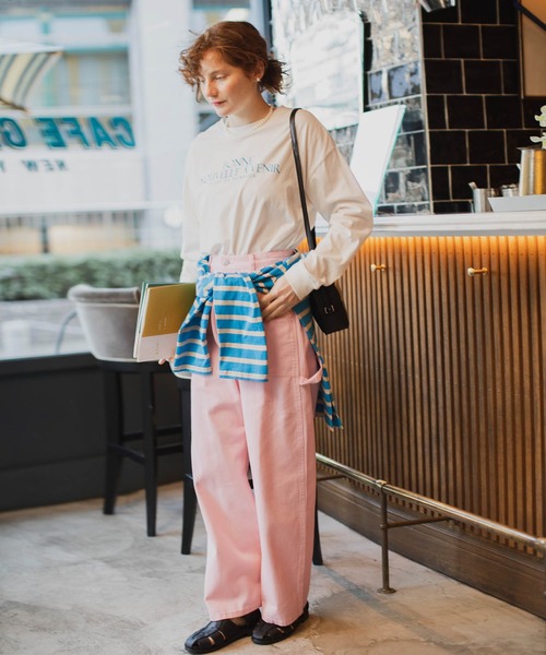 「BONLECILL」 チノパンツ L ベージュ レディース_画像3