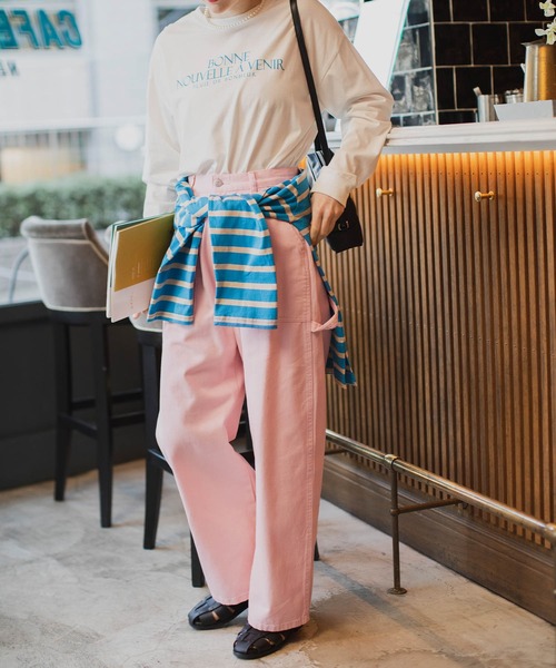 「BONLECILL」 チノパンツ L ベージュ レディース_画像4