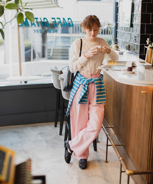 「BONLECILL」 チノパンツ L ベージュ レディース_画像7