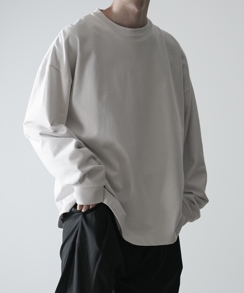 「RUUBON」 長袖Tシャツ M ホワイト×ブラック メンズ_画像2