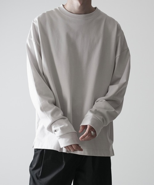 「RUUBON」 長袖Tシャツ M ホワイト×ブラック メンズ_画像3