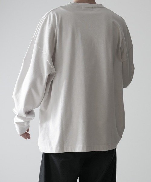「RUUBON」 長袖Tシャツ M ホワイト×ブラック メンズ_画像5
