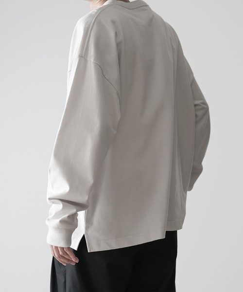 「RUUBON」 長袖Tシャツ M ホワイト×ブラック メンズ_画像8